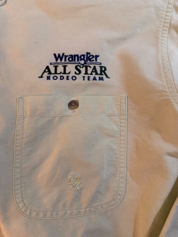 Wrangler 20X National High School Rodeo Assoc. All Star Team Button Down Size M - Thumbnail 4