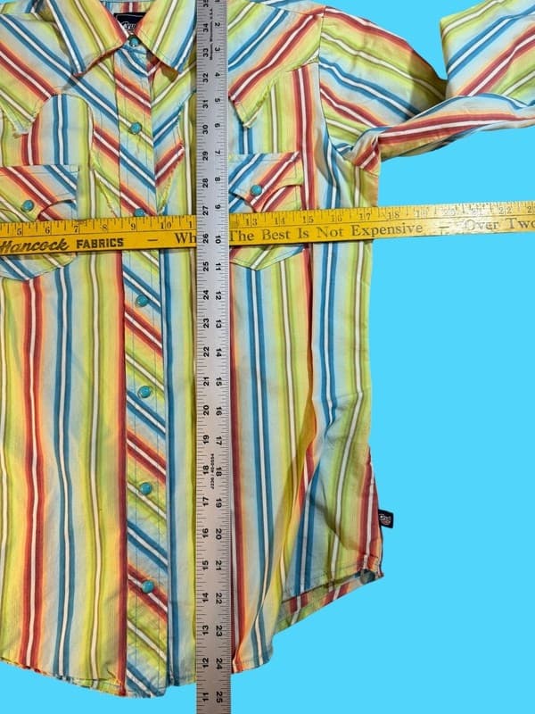 Cruel Girl Women's S Multi-Color Striped Western Pearl Snap Long Sleeve Shirt - Thumbnail 8