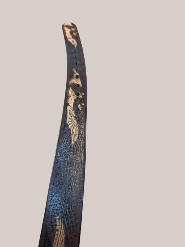 Vintage 70s/80s Brown Leather Eagle Belt Brass Buckle Biker Western Tooled 46” - Thumbnail 4