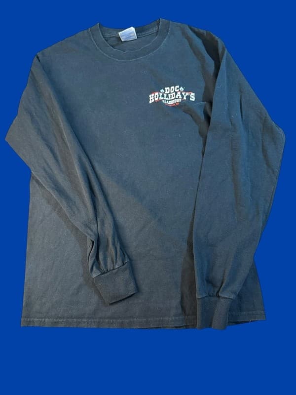 Doc Holliday's Roadhouse Williston ND Staff Long Sleeve Graphic T-Shirt Small - Image 1