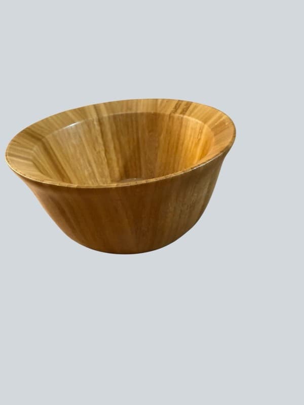 Bamboo 6-Inch Flared Natural Bamboo Salad Serving Bowl - Thumbnail 2