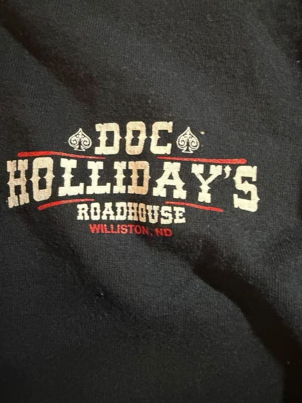 Doc Holliday's Roadhouse Williston ND Staff Long Sleeve Graphic T-Shirt Small - Thumbnail 6