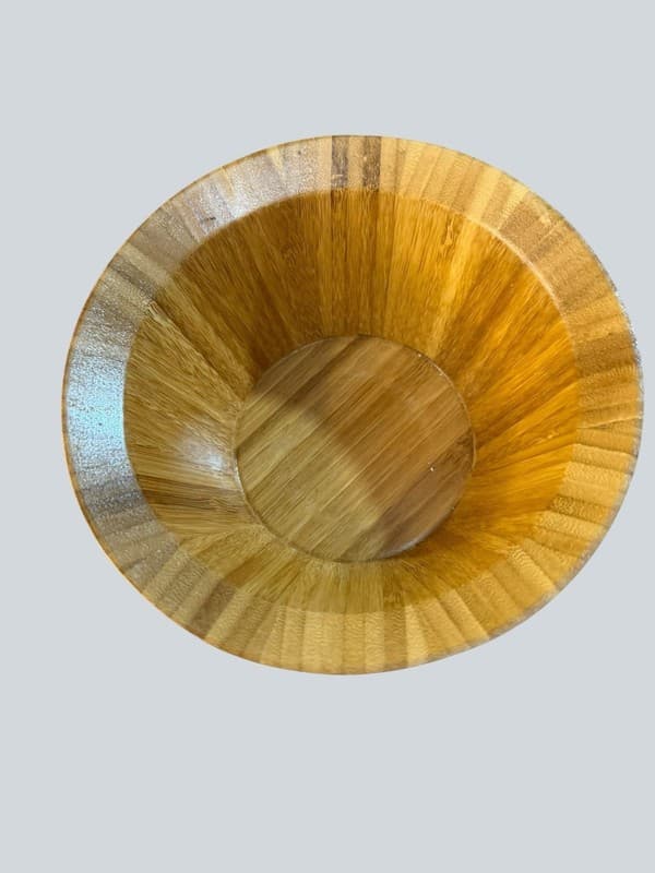 Bamboo 6-Inch Flared Natural Bamboo Salad Serving Bowl - Thumbnail 3