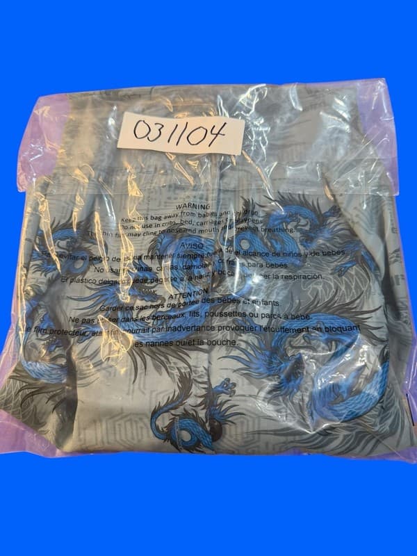 Vintage Street Culture Blue Dragon All Over Print Button Down Shirt XL - Thumbnail 6