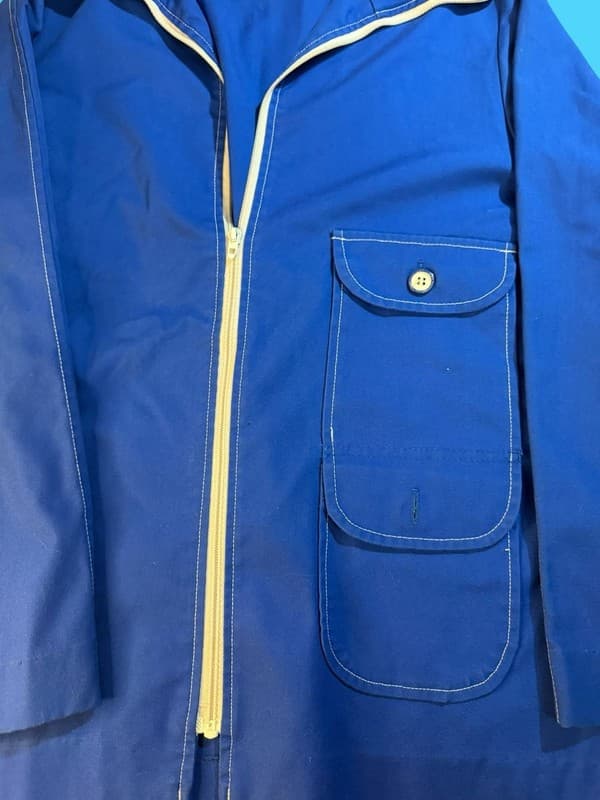 Vintage 70s White Stag Blue Zip-Up Jacket with Contrast Stitching and Safari Poc - Thumbnail 5