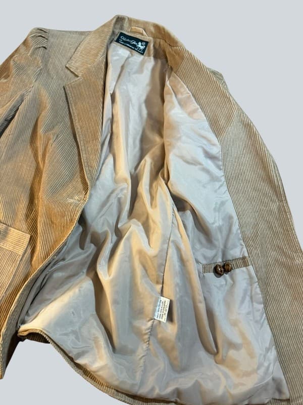 Vintage Hunter's Glen Tan Corduroy Blazer Jacket Size 12 - Thumbnail 4