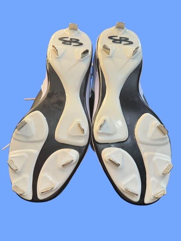 Boombah White and Black Metal Baseball Cleats Size 11 - Thumbnail 8