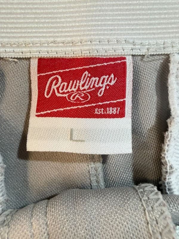 Rawlings Gray Full-Length Youth Large Semi-Relaxed Baseball Pants - Thumbnail 3