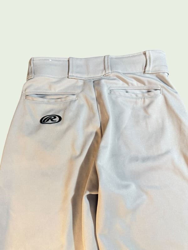 Rawlings Gray Full-Length Youth Large Semi-Relaxed Baseball Pants - Thumbnail 5