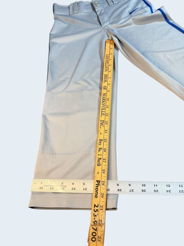 Nike Dri-FIT Baseball Pants XL Gray with Royal Blue Piping - Thumbnail 8