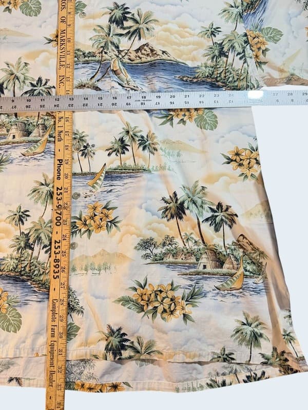 Pierre Cardin Men's 2XLT Hawaiian Shirt 100% Cotton Tropical Island Print - Thumbnail 4
