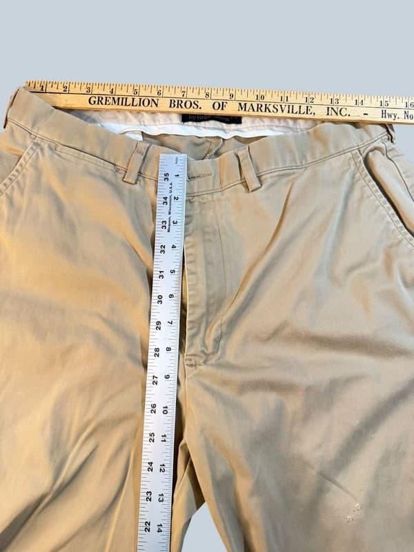 Polo by Ralph Lauren Men's Classic Fit Flat Front Khaki Chino Pants 34/34 - Thumbnail 7