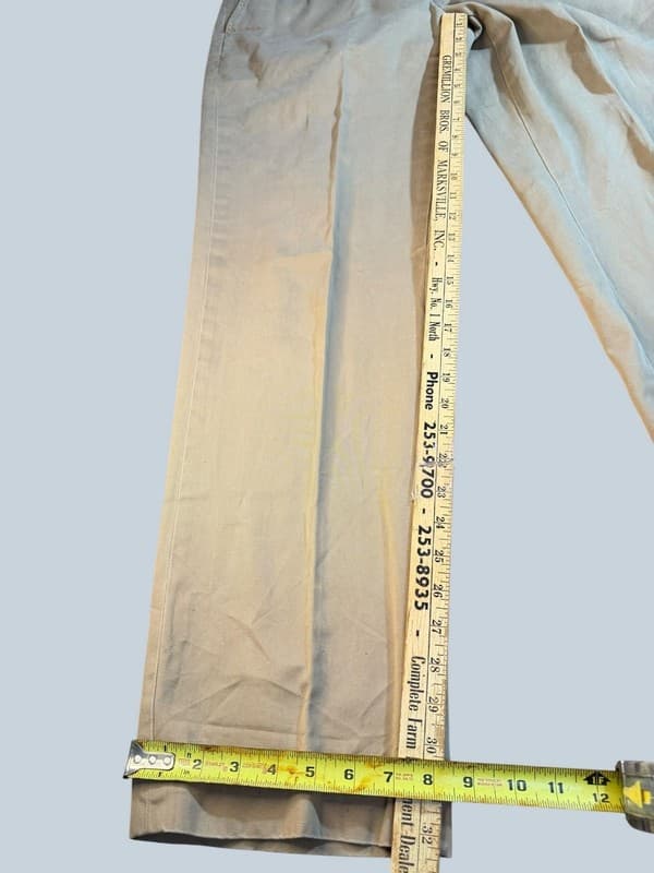 Polo Ralph Lauren Preston Pant 100% Cotton Khaki Chino Trousers 34x34 - Thumbnail 10