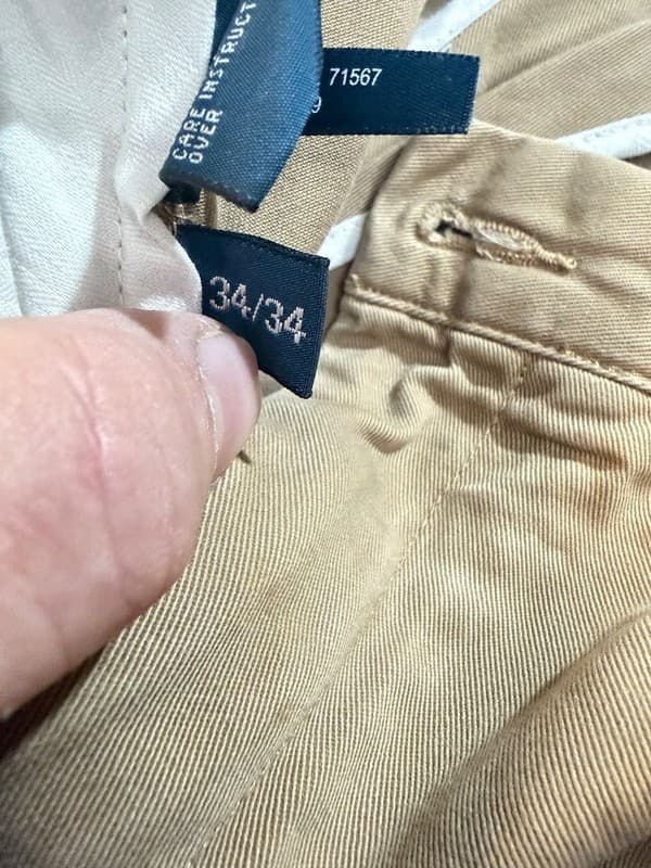 Polo Ralph Lauren Preston Pant 100% Cotton Khaki Chino Trousers 34x34 - Thumbnail 6