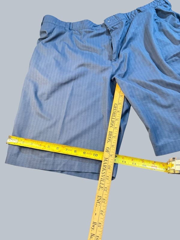 Adidas Golf Shorts Blue Herringbone Print Men's Size 40 Elastic Waist - Thumbnail 7