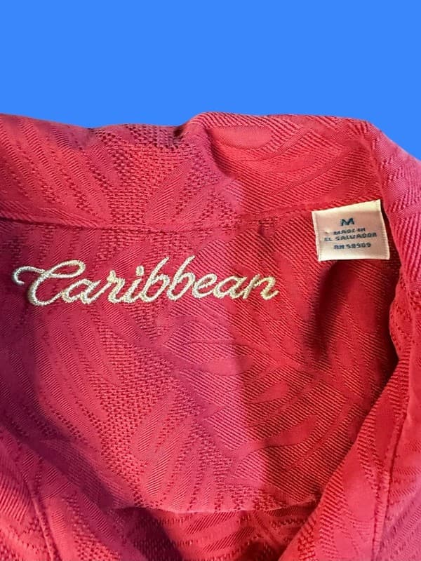 Men’s Caribbean Jacquard Camp Shirt / Hawaiian Resort Shirt M Y2K - Thumbnail 3