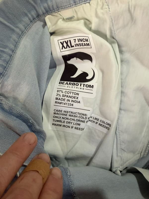 Bearbottom Clothing Men's Stretch Chino Shorts Light Blue XXL 7" Inseam - Thumbnail 3