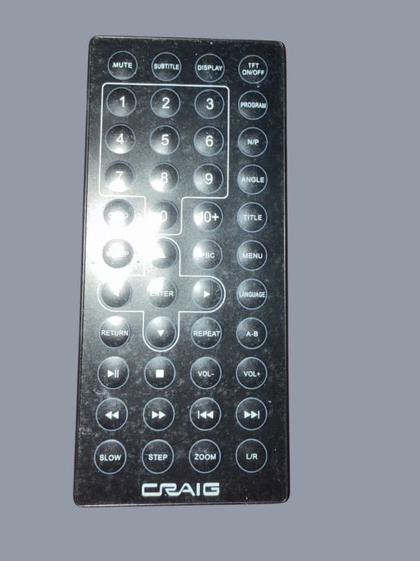 Genuine Craig OEM Portable DVD Player Replacement Remote Control - Image 1