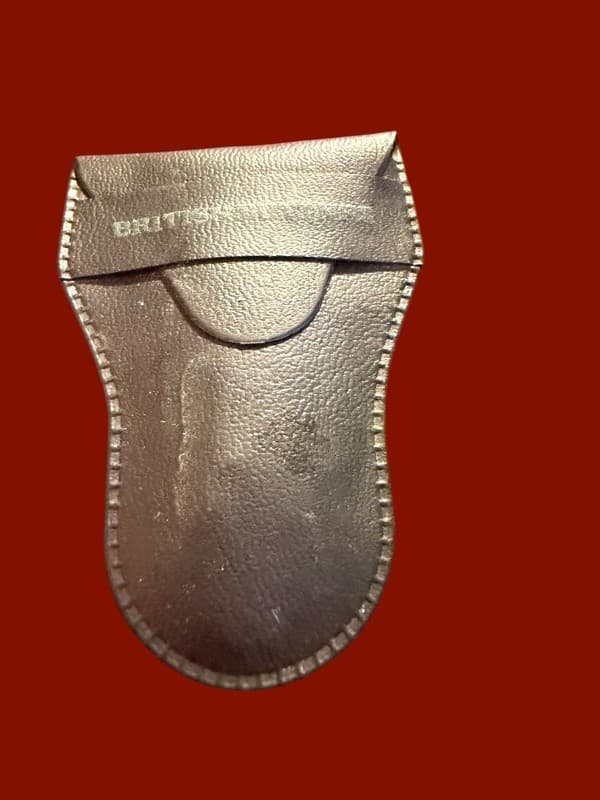 Vntg British Buttner Tool Steel Pipe Bowl Cleaner with Original Leather Case - Image 1