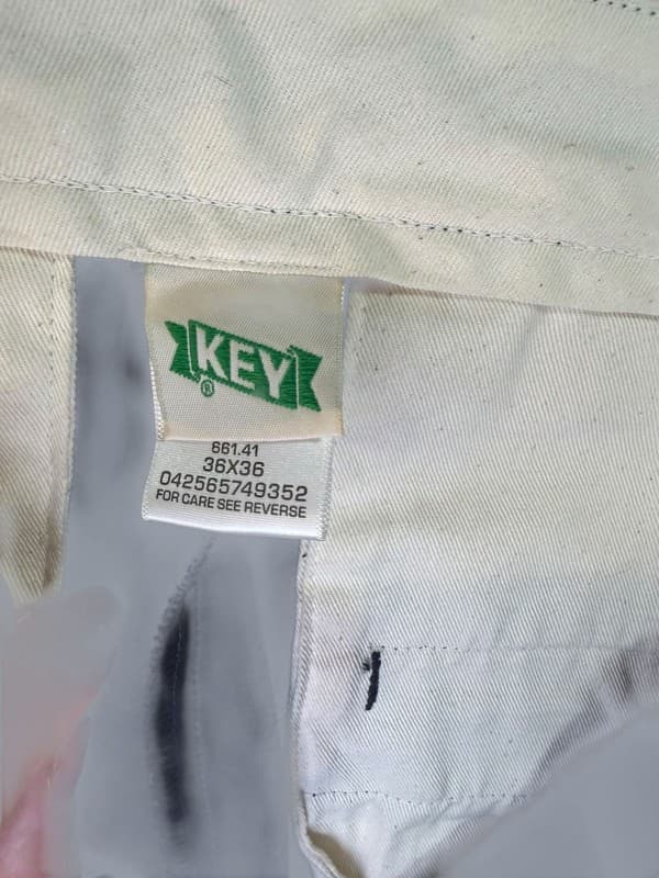 KEY Men's Navy Blue Flat Front Twill Work Pants 36x36 - Thumbnail 3