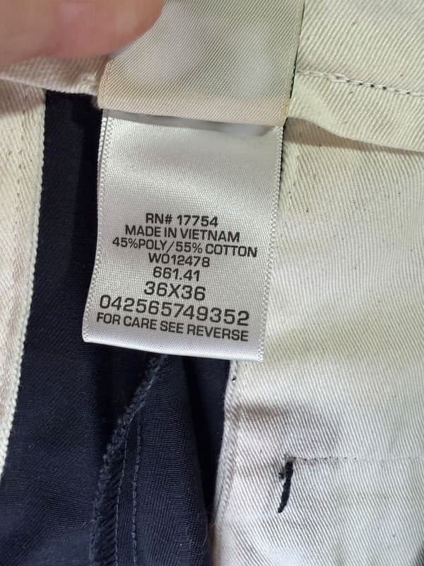 KEY Men's Navy Blue Flat Front Twill Work Pants 36x36 - Thumbnail 4