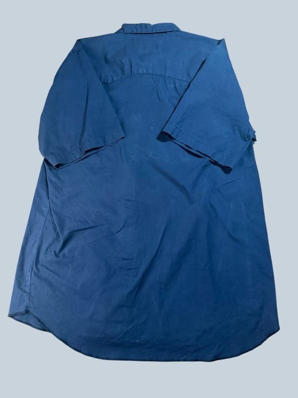 Steve & Barry's Men's Blue Short Sleeve Cotton Western Pearl Snap Shirt Size L - Thumbnail 2