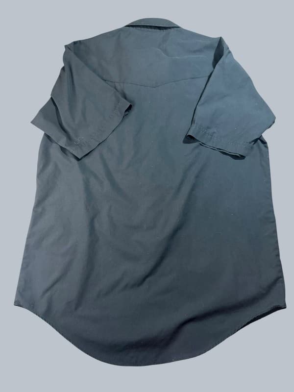 Plains Western Wear Mens Black Pearl Snap Short Sleeve Western Cowboy Shirt Size - Thumbnail 2