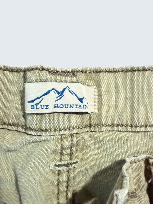 Blue Mountain Men's Canvas Carpenter Work Pants 34x32 Tan Distressed Paint Splat - Thumbnail 3