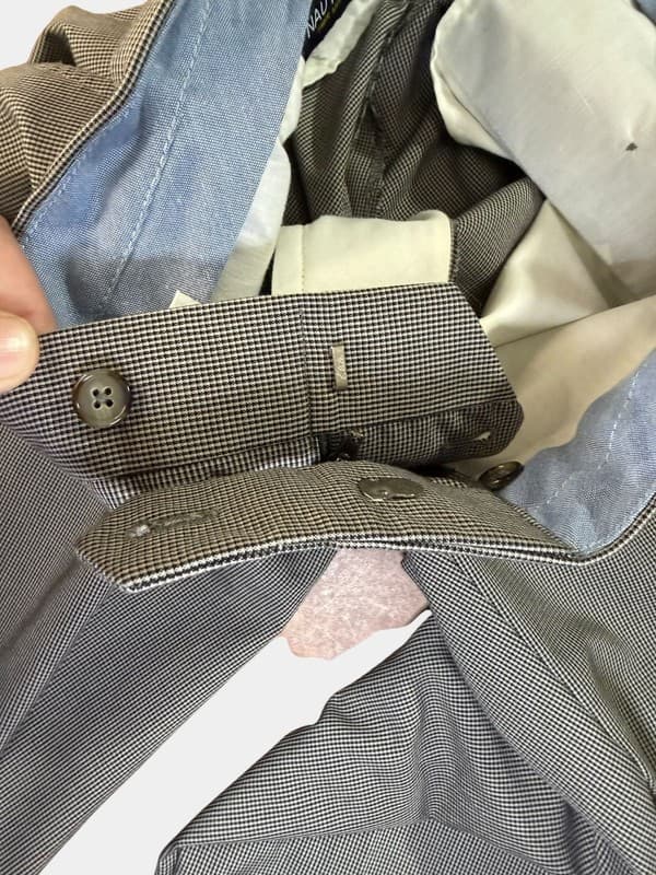 Nautica Men’s Dress Pants 32x32 Blue Micro Check Flat Front - Thumbnail 6