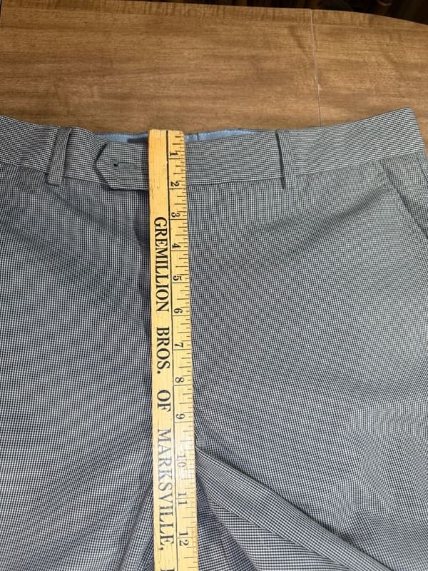 Nautica Men’s Dress Pants 32x32 Blue Micro Check Flat Front - Thumbnail 9