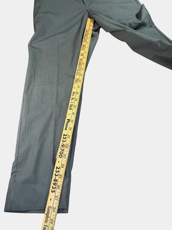 Nautica Men’s Dress Pants 32x32 Blue Micro Check Flat Front - Thumbnail 8