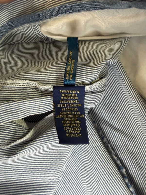 Polo Ralph Lauren Blue White Striped Seersucker Classic Fit 6" Shorts - Thumbnail 4