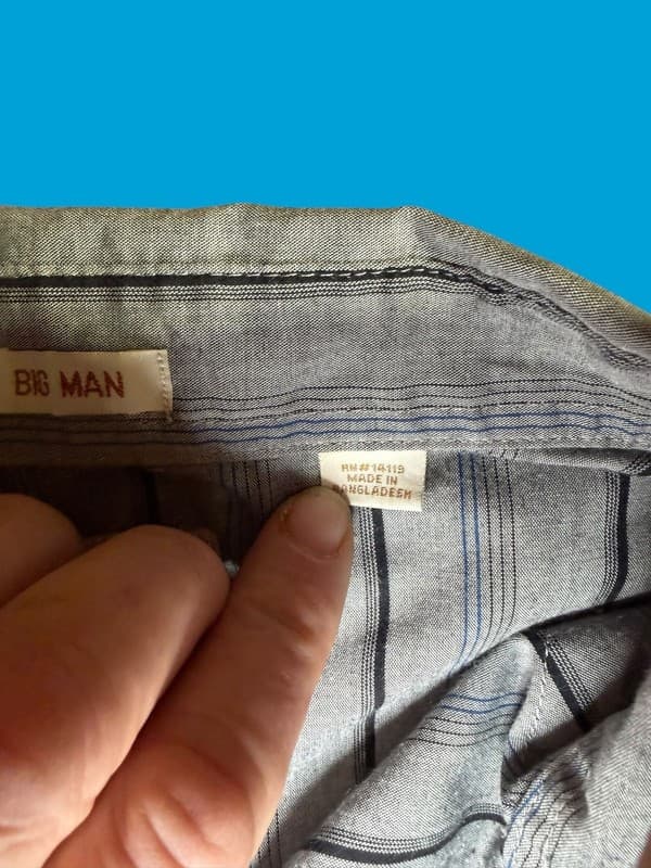 ELY Cattleman 2X Big Man Western Pearl Snap Shirt Gray Striped Short Sleeve - Thumbnail 4