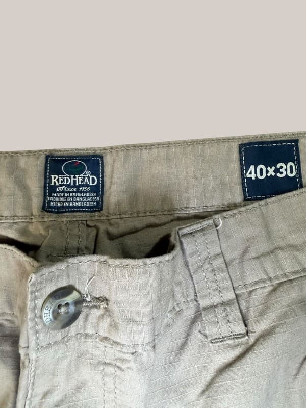 RedHead Men's Tan Ripstop Cargo Utility Work Pants 40x30 - Thumbnail 3