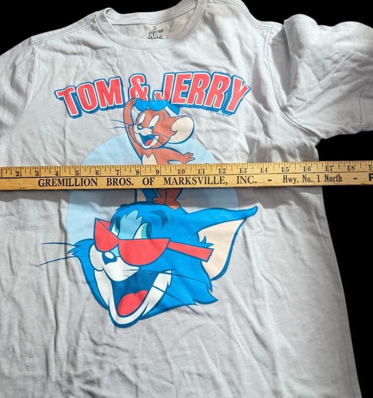 Tom and Jerry Youth Graphic T-Shirt Size L 10/12 Cartoon Tee - Thumbnail 6