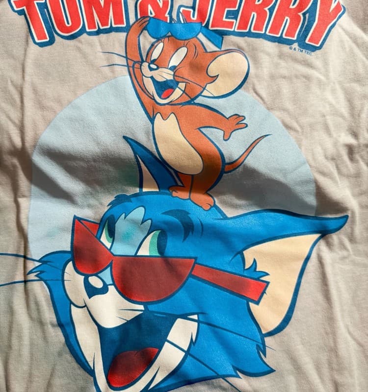 Tom and Jerry Youth Graphic T-Shirt Size L 10/12 Cartoon Tee - Thumbnail 3