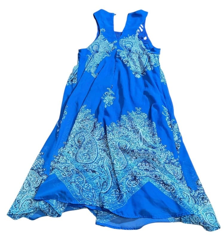 Xhilaration Blue Paisley Sleeveless Dress XS - Thumbnail 2