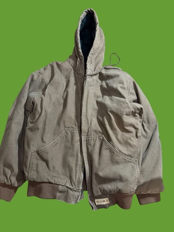 Wolverine Men's Small Brown Canvas Hooded Quilt-Lined Work Jacket - Image 1