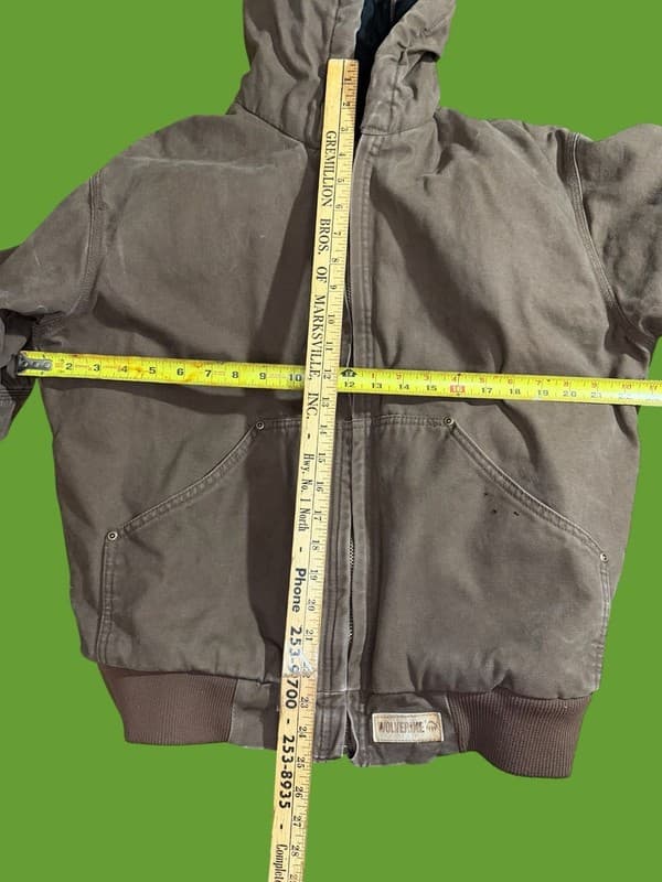 Wolverine Men's Small Brown Canvas Hooded Quilt-Lined Work Jacket - Thumbnail 8