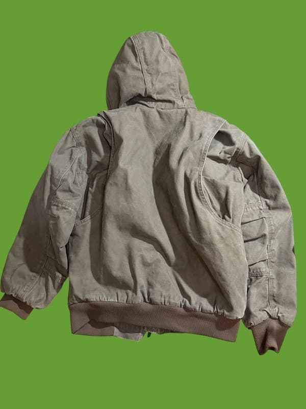 Wolverine Men's Small Brown Canvas Hooded Quilt-Lined Work Jacket - Thumbnail 2