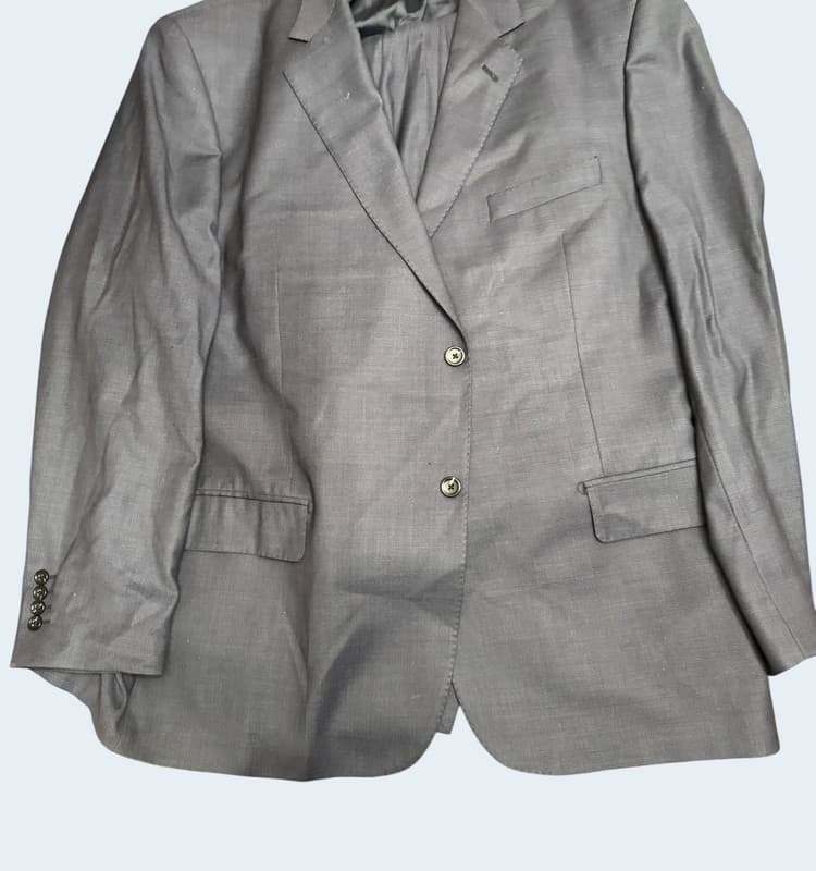 Baroni Executive Navy 2 Button Suit Mens 44R 44x32 Flat Front - Thumbnail 2