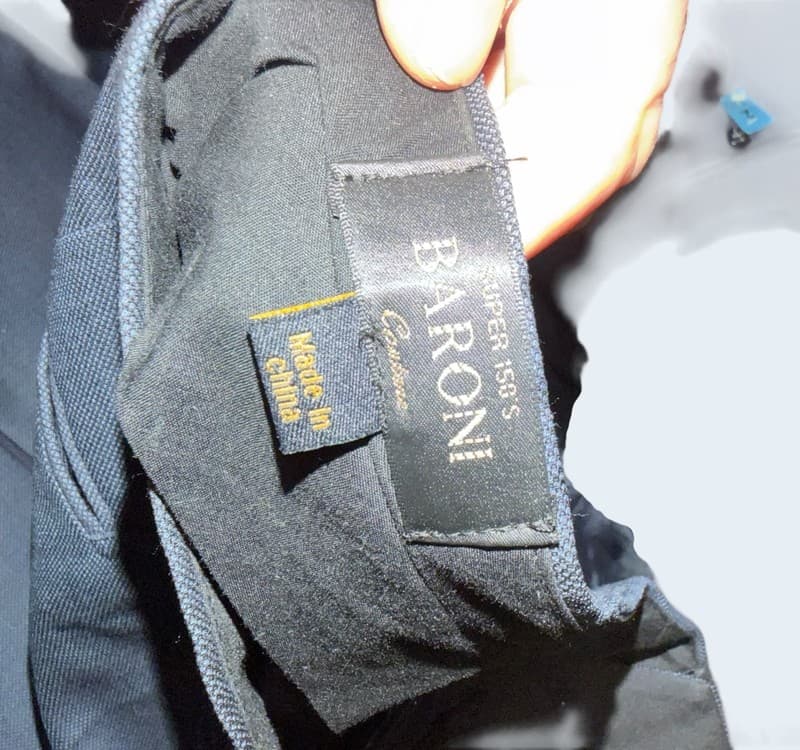 Baroni Executive Navy 2 Button Suit Mens 44R 44x32 Flat Front - Thumbnail 6