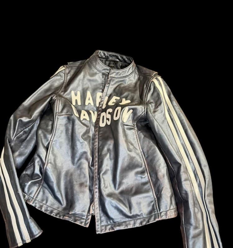 Harley-Davidson Women's Genuine Motor-clothes Leather Jacket w Racing Stripes - Image 1