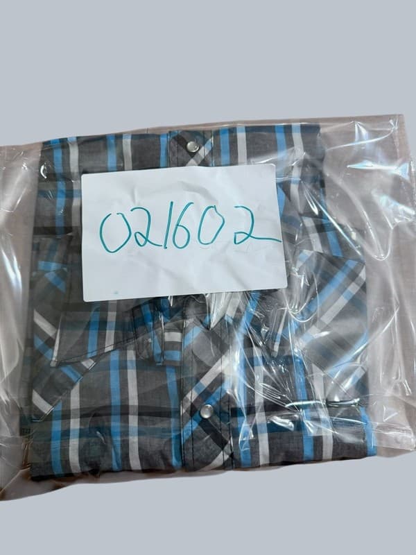 Wrangler Western Fashion Pearl Snap Plaid Short Sleeve Shirt Men's Medium - Thumbnail 5