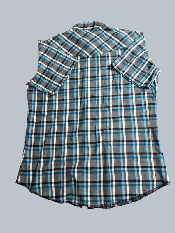 Wrangler Western Fashion Pearl Snap Plaid Short Sleeve Shirt Men's Medium - Thumbnail 2