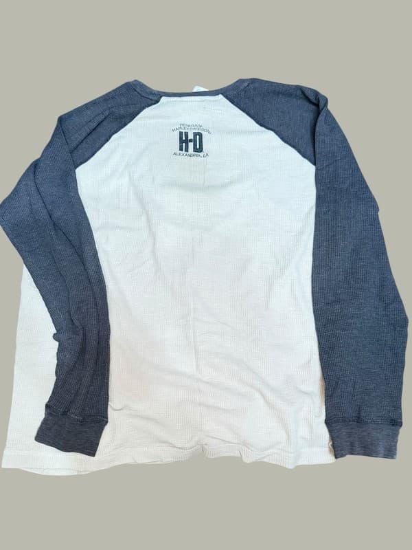 Harley-Davidson Willie G Skull Raglan Waffle Knit Thermal Shirt 2XL - Image 1