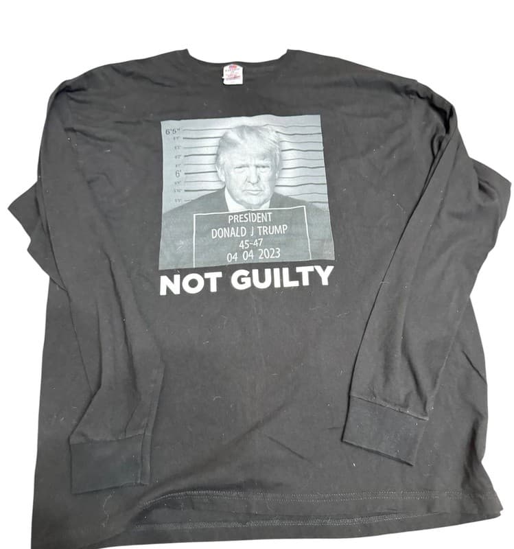 Trump Mugshot Not Guilty Trump Arrest 45-47 Political Satire Funny Trump Shirts - Image 1