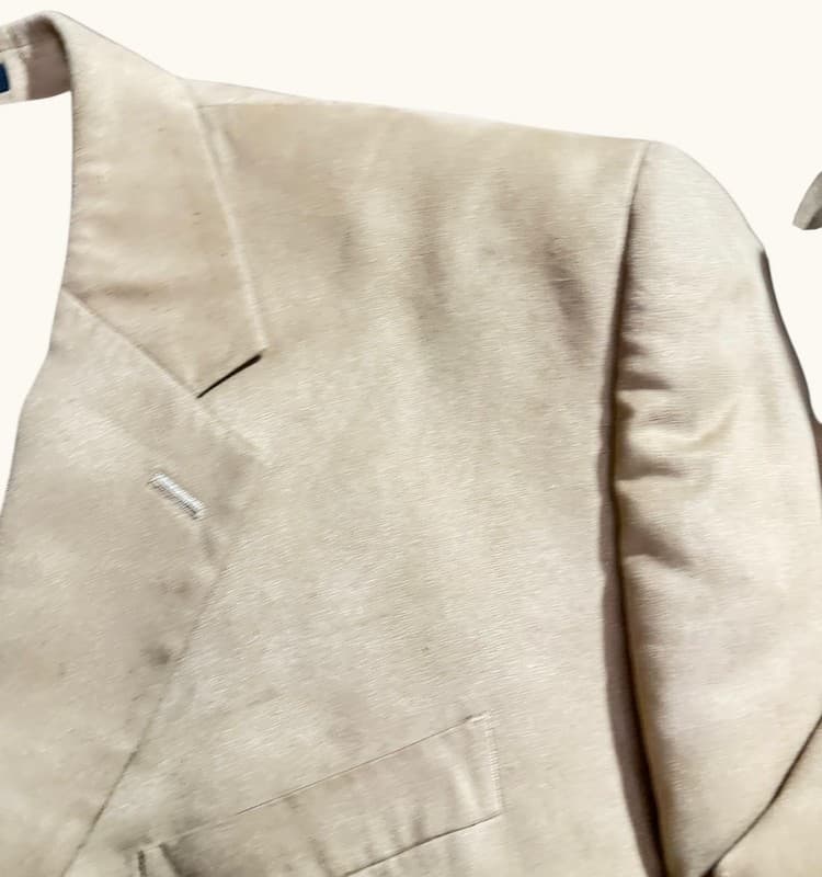 Chaps Men's Tan Faux Suede Two-Button Blazer with Paisley Lining - Thumbnail 7