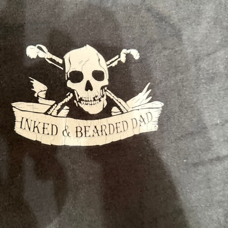 Vintage Inked & Bearded Dad Graphic T-Shirt Beast Official Title - Thumbnail 4