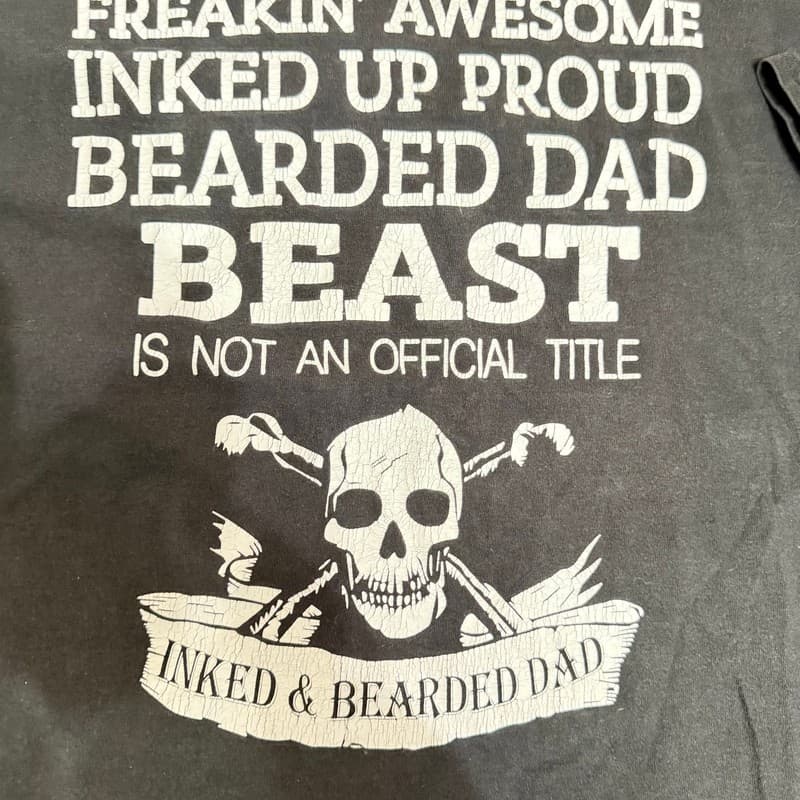 Vintage Inked & Bearded Dad Graphic T-Shirt Beast Official Title - Thumbnail 5
